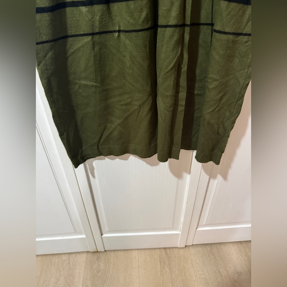 Striped Olive Green and Black Knit Dress - Picture 4 of 5